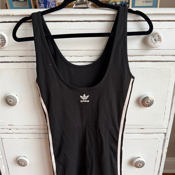Adidas adibreak Black and White Stripe Workout Jumpsuit Onesie, S/M - Picture 5 of 6